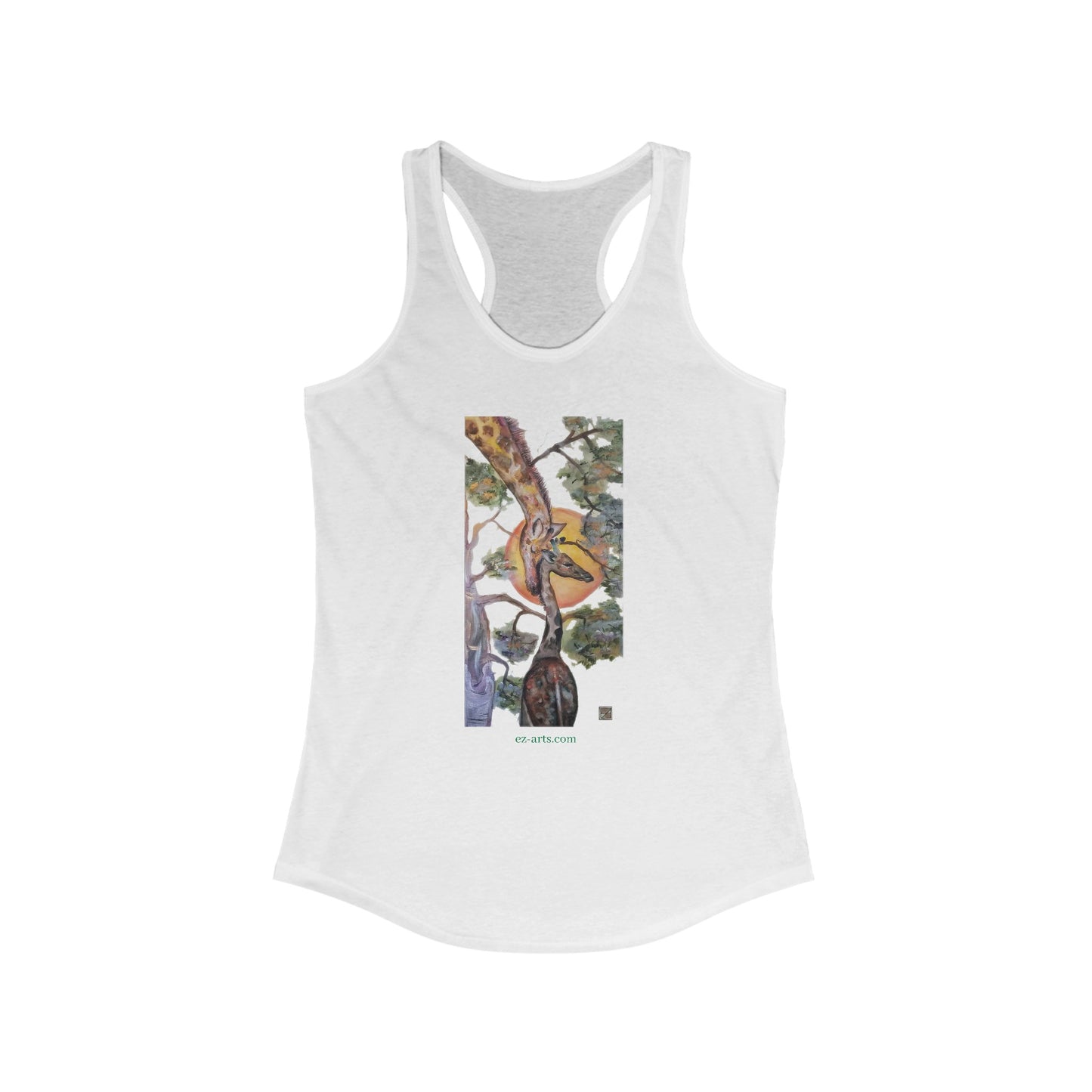 Women's Ideal Racerback Tank - Giraffe (LA001)