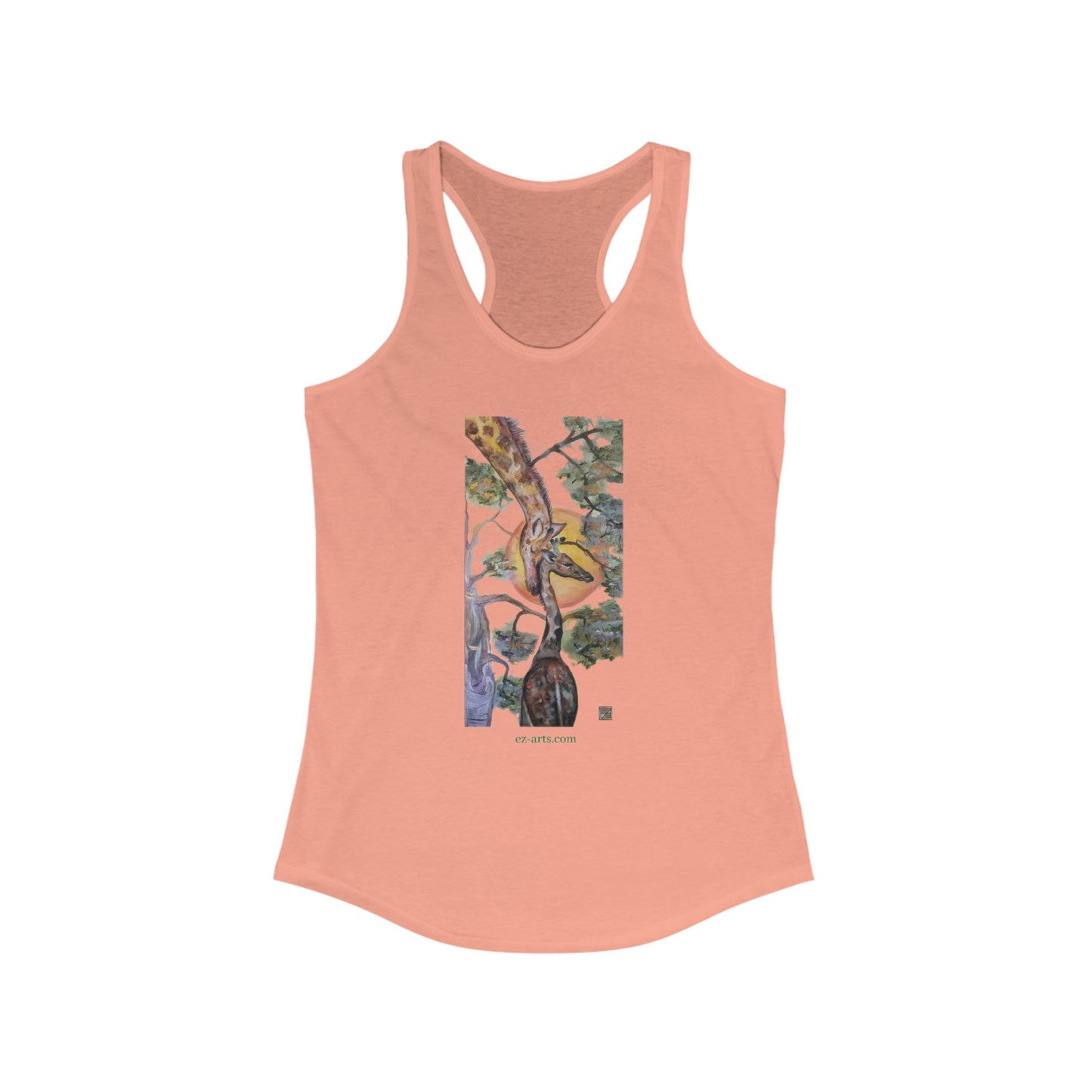 Women's Ideal Racerback Tank - Giraffe (LA001)