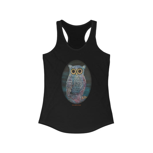 Women's Ideal Racerback Tank - Owl (VA001)